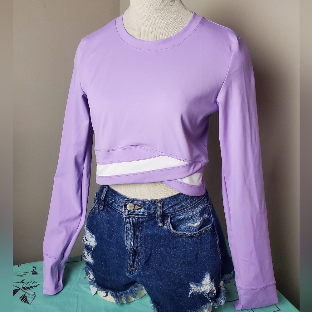 Lilac Long Sleeve Crop Top